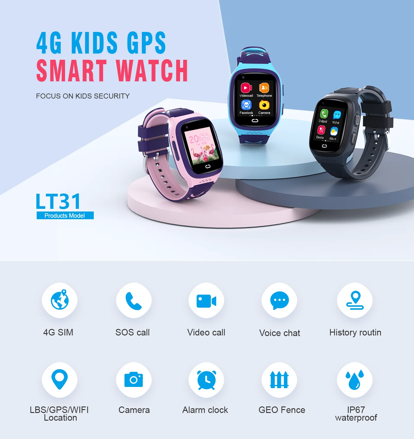 4G Kids Smartwatch SOS Waterpr - Kids Smartwatch Gps ulasan dan harga