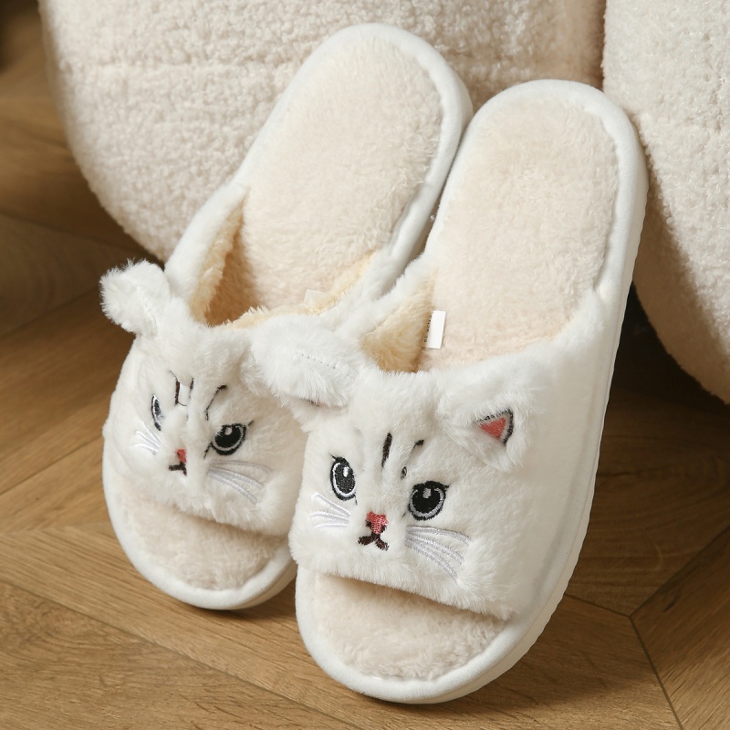Cute Cat Plush Flip Flops For  - Soft Plush Doll ulasan dan harga