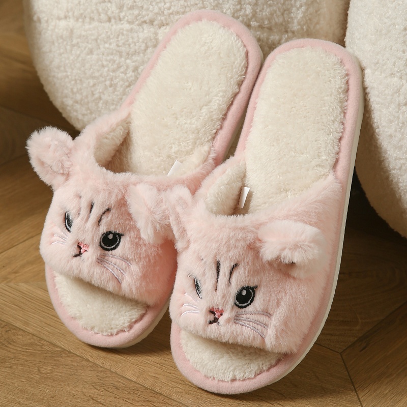 Cute Cat Plush Flip Flops For  - Soft Plush Doll ulasan dan harga