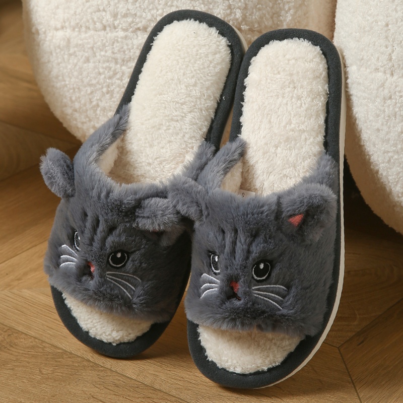 Cute Cat Plush Flip Flops For  - Soft Plush Doll ulasan dan harga